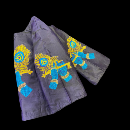 Handcrafted Krishna Flute Embroidered Blouse