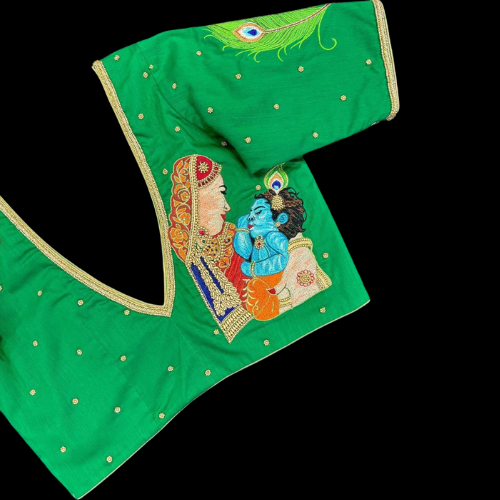 Handcrafted Yashoda Krishan Embroidered Blouse