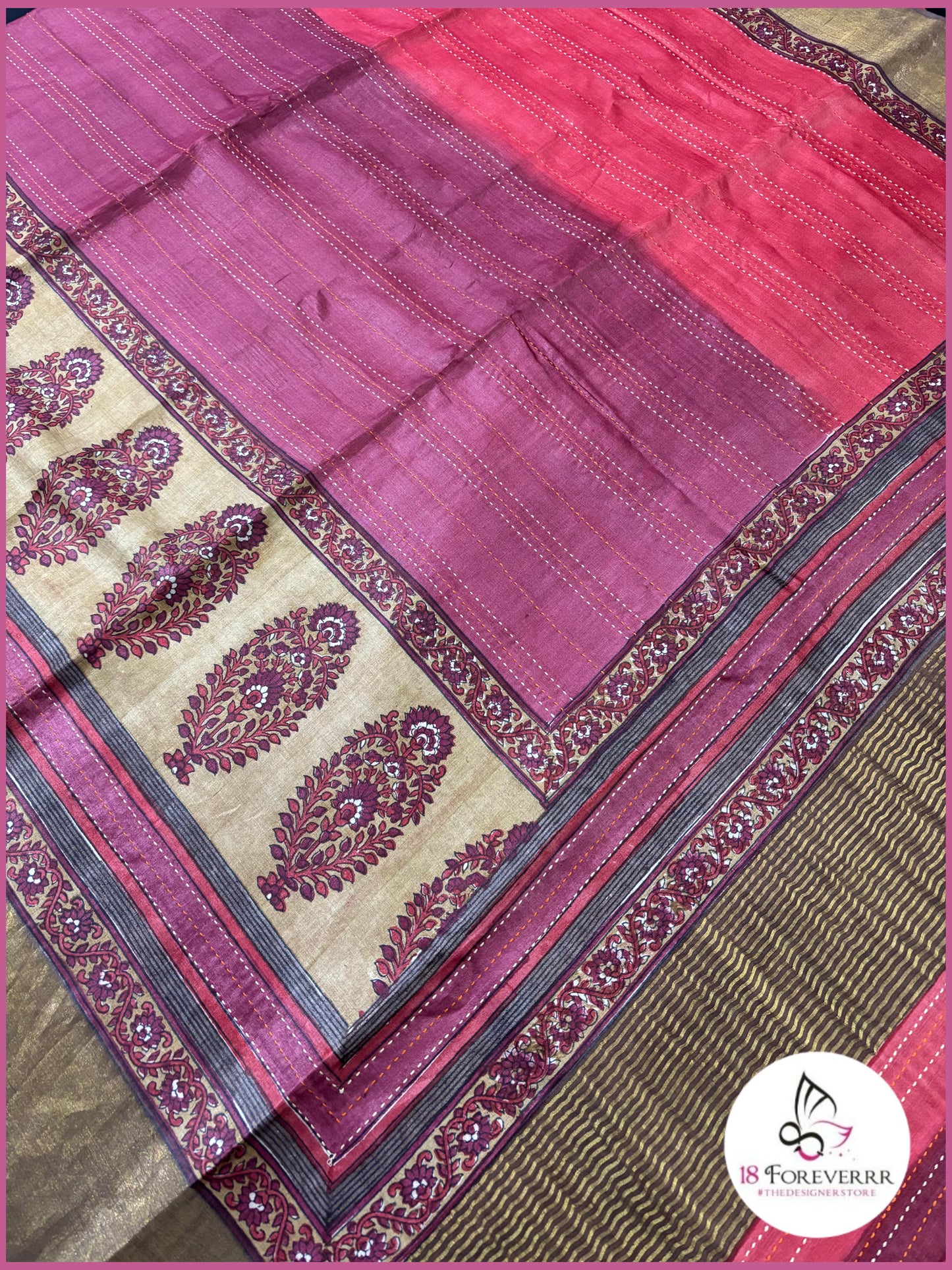 Traditional color on Tussar